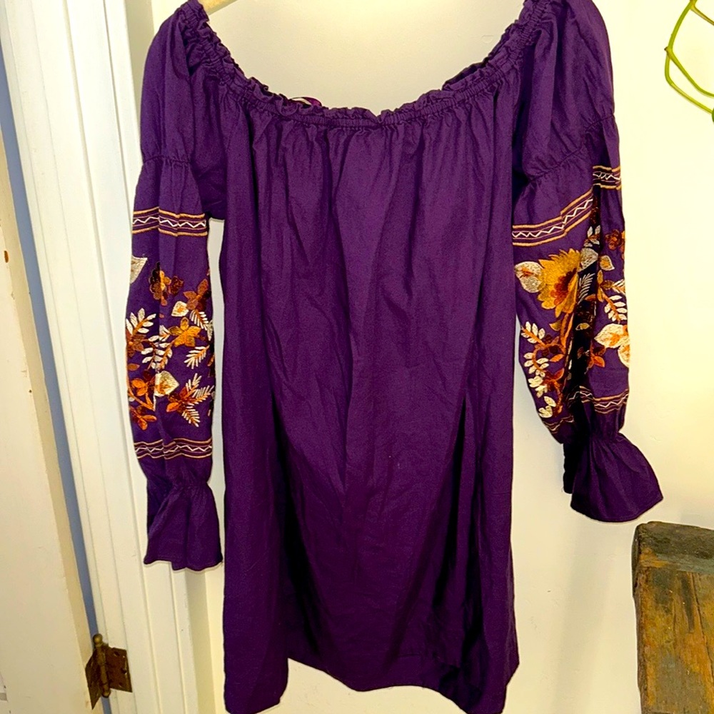 Free People Purple Mini Dress size large new with tags never worn - Picture 2 of 4